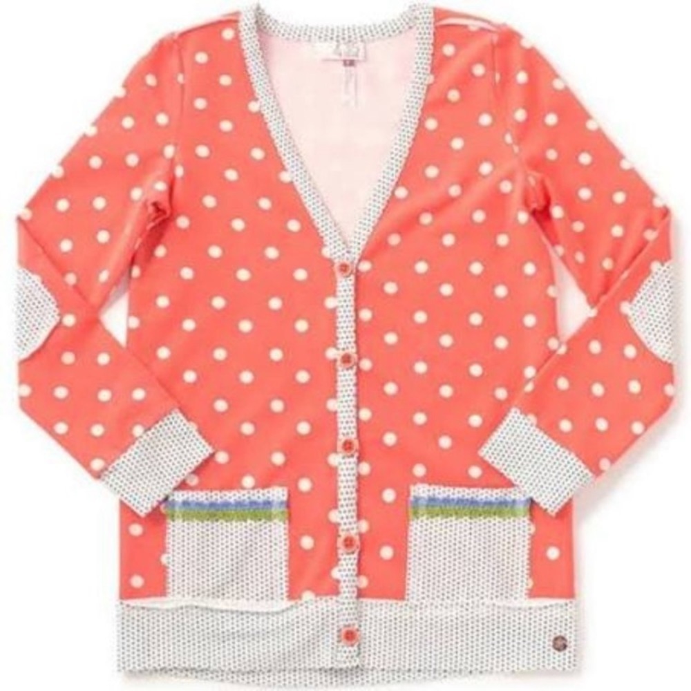 NWOT Matilda Jane - Hang Time Coral Polka Dot Cardigan